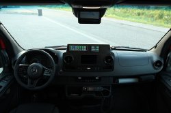  Mercedes Benz Sprinter Bedienteil für die Sondersignalanlage auf dem Armaturenbrett,Bedienhandapparat für den Digitalfunk,Fußtaster für die SondersignalanlageStabmikrofon für eine Sprachdurchsage (393)